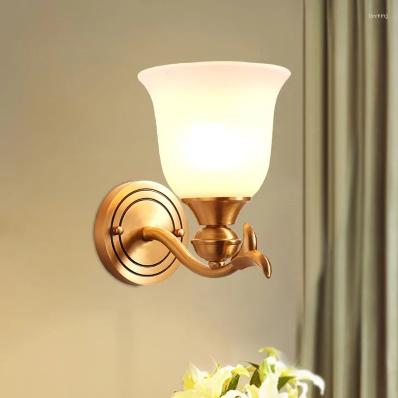 Muurlamp Amerikaans land slaapkamer bed creative simple full coper spiegel koplamp gangpad woonkamer trappen lampen