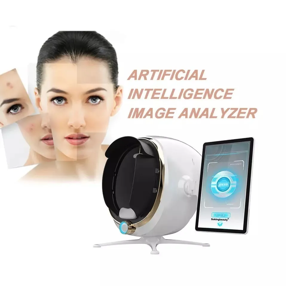 Portable Skin Analyzer 3D Automatisk igenkänningsmaskin Ansiktsanalys Magic Mirror Face Testing Skin Analys Beauty Device