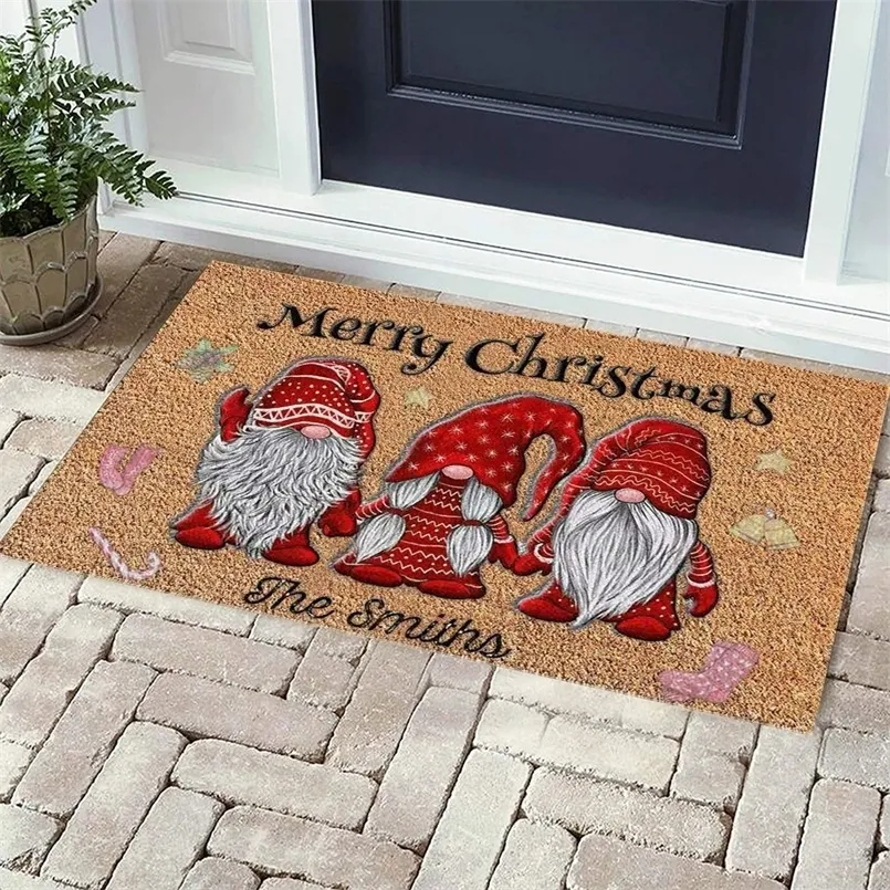 Tapijt Merry Christmas Thema Doormat keukenmatmat Xmas slaapkamer ingang woonkamer badkamer niet -slip tapijt 221007