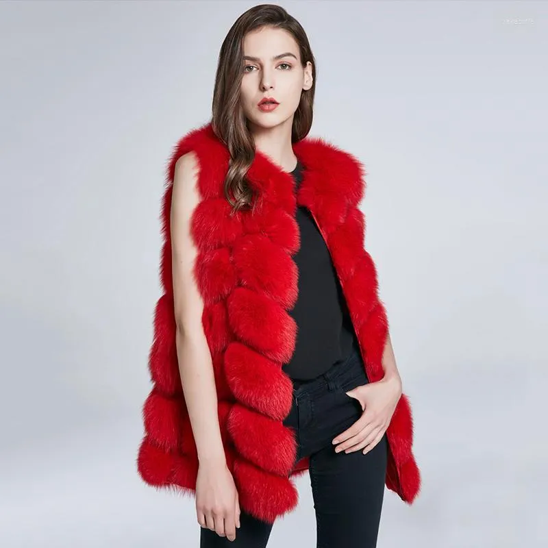 Women's Fur 2022 Autumn And Winter Whole Leather Grass Vest In The Long Paragraph Slim Jacket Square