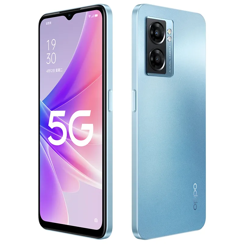 Original Oppo A57 5G Mobiltelefon 6GB 8GB RAM 128 GB 256 GB ROM Octa Core Dimensity 810 Android 6.56 "90Hz stor skärm 13MP AI 5000mAh Face ID Fingeravtryck Smart mobiltelefon