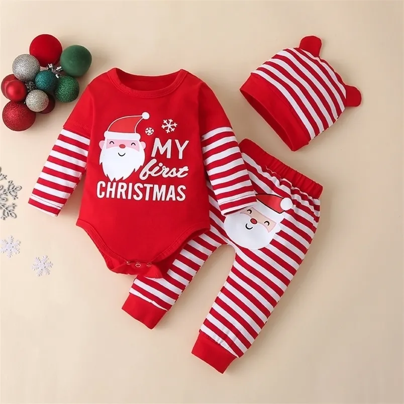 Ensembles de vêtements Mon premier Noël bébé fille vêtements garçon pour petits garçons nés automne tout-petit automne ensemble unisexe costumes mère enfants 221007