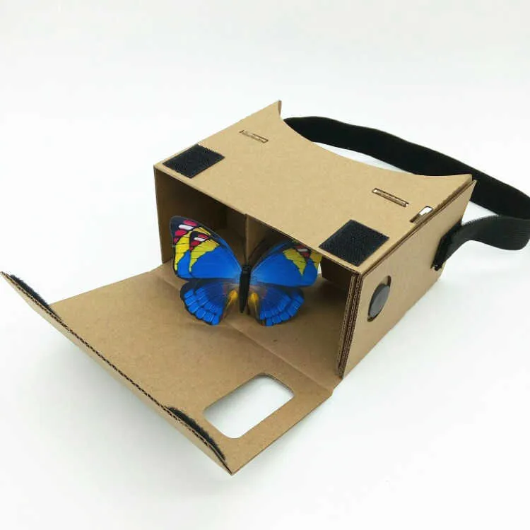 Occhiali per realtà virtuale Google Cardboard Occhiali VR fai-da-te per schermo da 5,0 "con cinturino per la testa o vetro per smartphone da 3,5 - 6,0 pollici