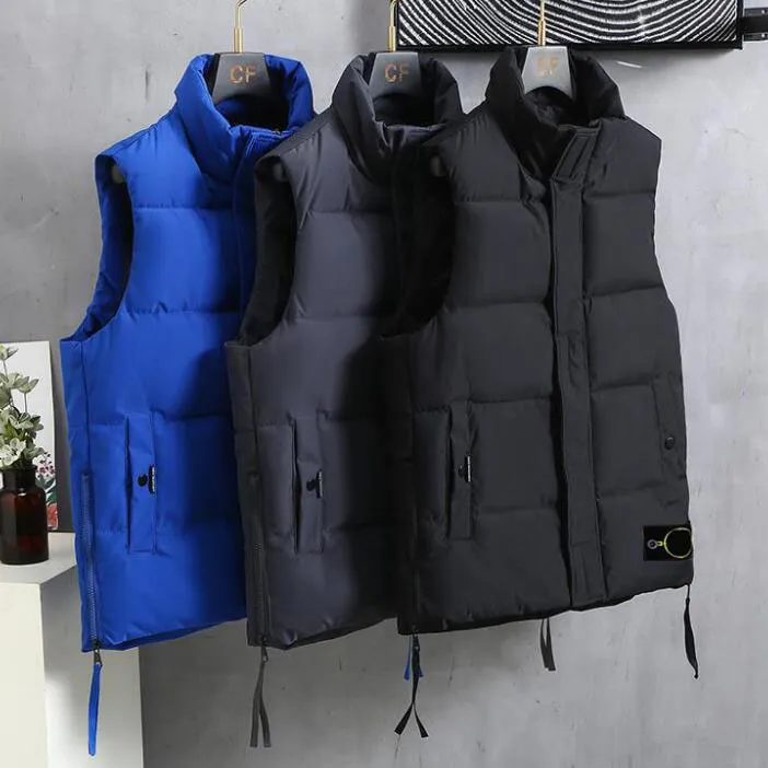 Gilet invernale ispessito giacca di cotone termico marchio di design senza maniche giacca di cotone orlo distintivo colletto gilet gilet di grandi dimensioni - 12550