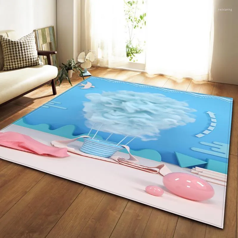 Carpets Cute Cartoon 3D Print Modern Carpet For Livingroom Bedroom Non Slip Area Rug Blanket Washable Floormat Solid Fashion Home Deco