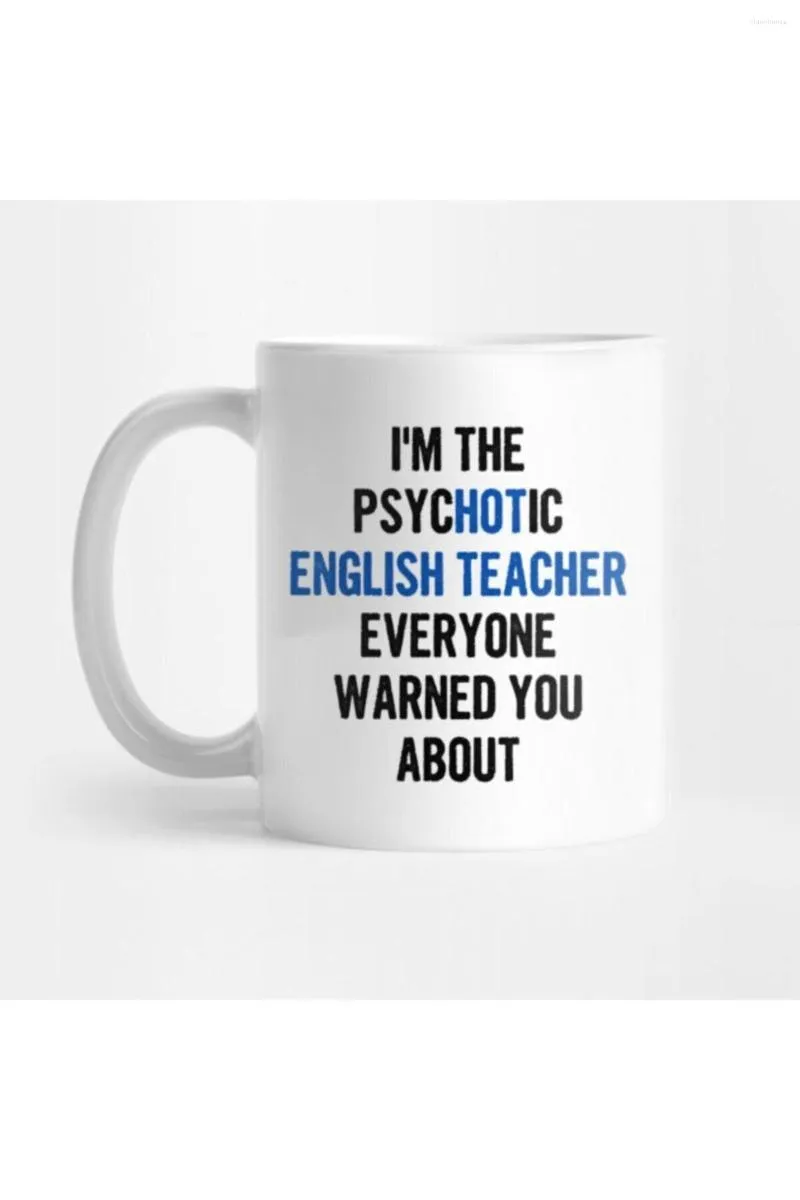 Tasses je suis le professeur d'anglais psychique tout le monde vous a averti de la conception tasse imprimée tasse de nouveauté en céramique cadeau drôle café thé