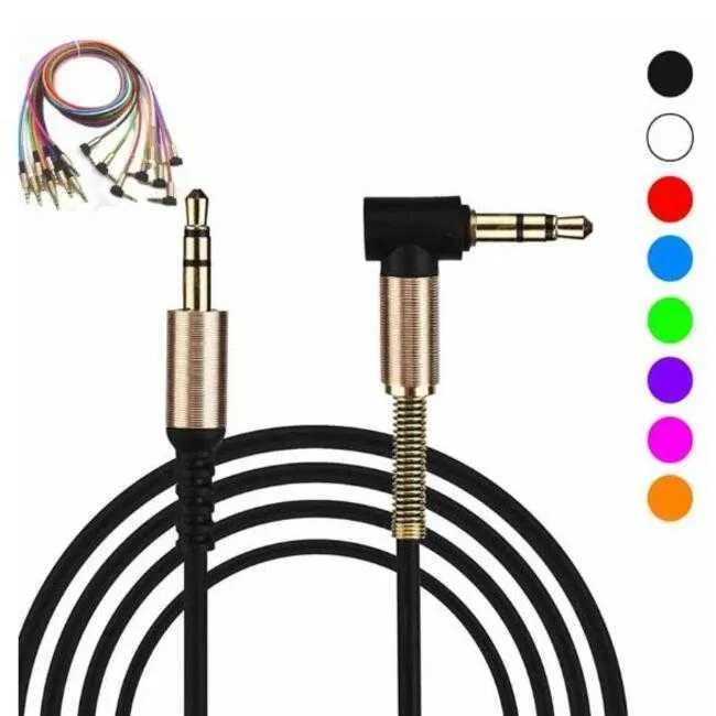 90 Degree 3.5mm Aux Cable - Premium Audio Cable, Slim & Soft, Universal ...