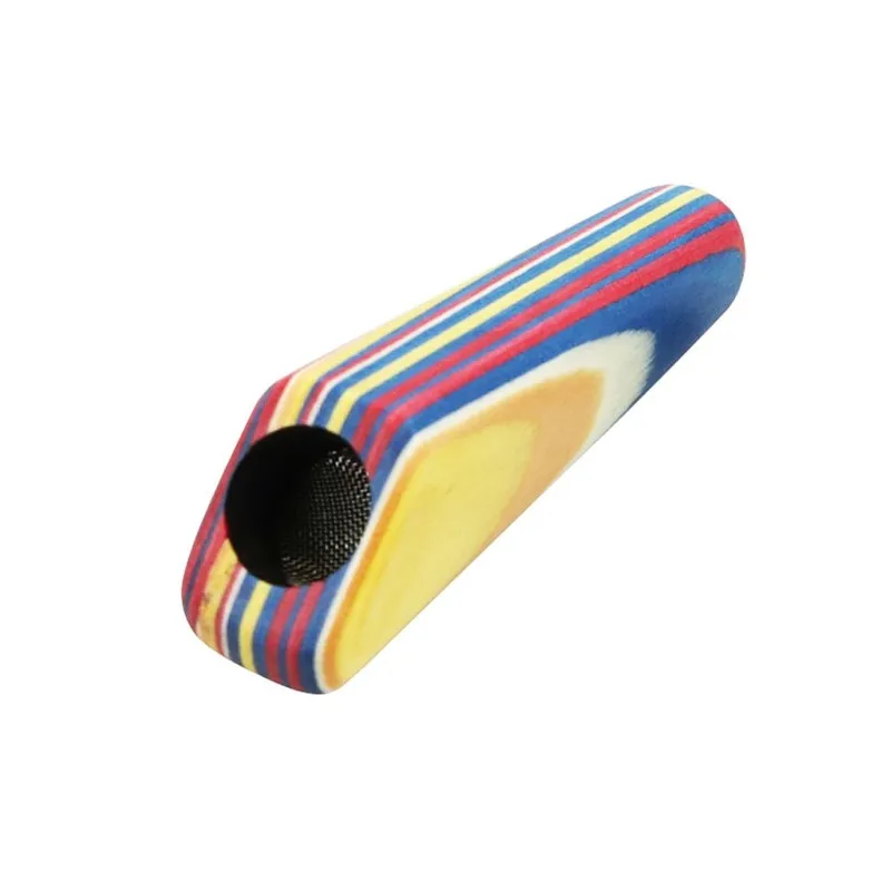 accessoire de fumée Pipes à tabac de 3,07 pouces Tige droite colorée avec bol en métal Pipe en bois portable TUYAU peint