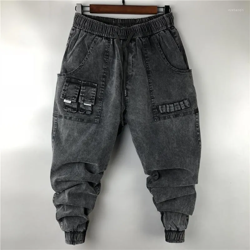 Heren jeans owen seak mannen casual lading harem broek hiphop hiphop lengte herenkleding denim zweetwedstrijd lente herfst groot formaat