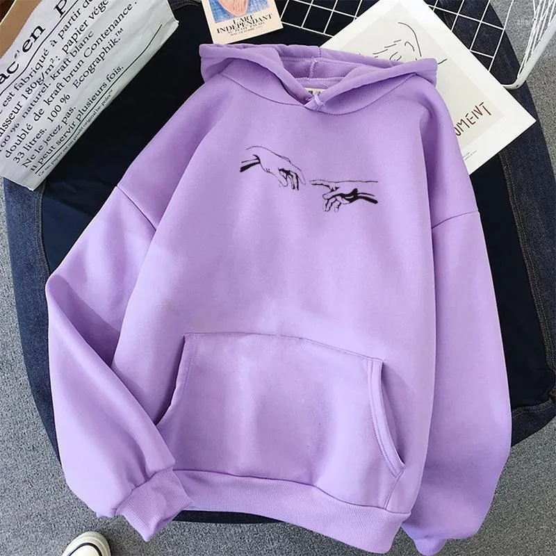 Women's Hoodies Women's & Sweatshirts Kawaii Fashion Skuggnas Creation Hands Line Art Oversized Hoodie Harajuku Jumper Outfits Tumblr