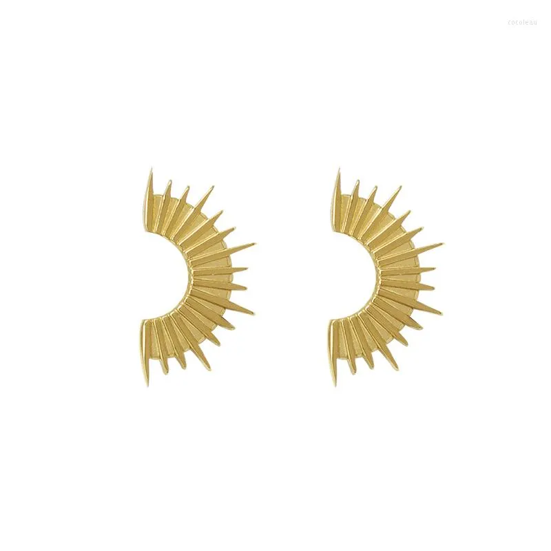 Stud Earrings Stainless Steel Sunshine For Women Gold Color Small Semicircle Sun 2022 Trend Bohemian Jewelry Wholesale