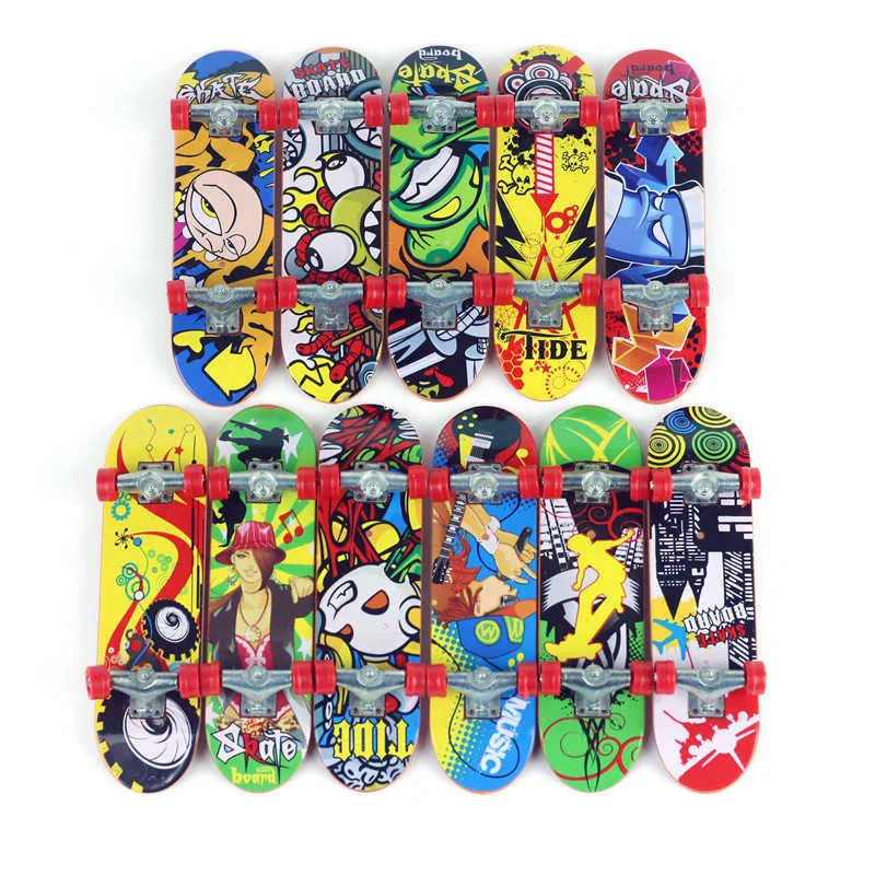 Mini Skateboard for Kids Toy Children Gift Finger boards Skate truck Print professional Plastic Stand FingerBoard Skateboard