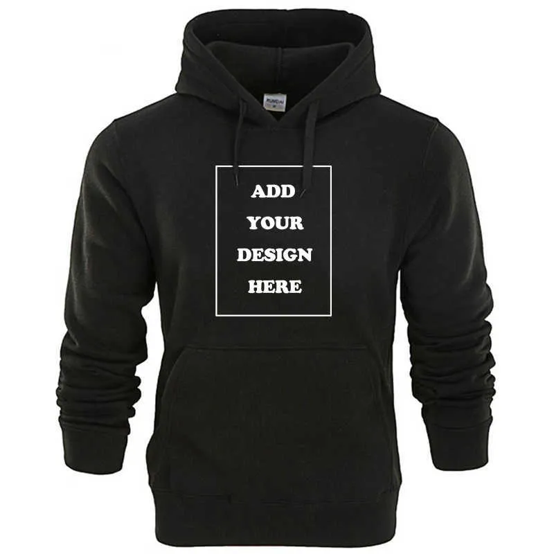 Herrtröjor tröjor anpassar din vårhöst män tröja pullovers hoodie personlig anpassad topp unisex svart vit sweetshirts s-4xl t221008