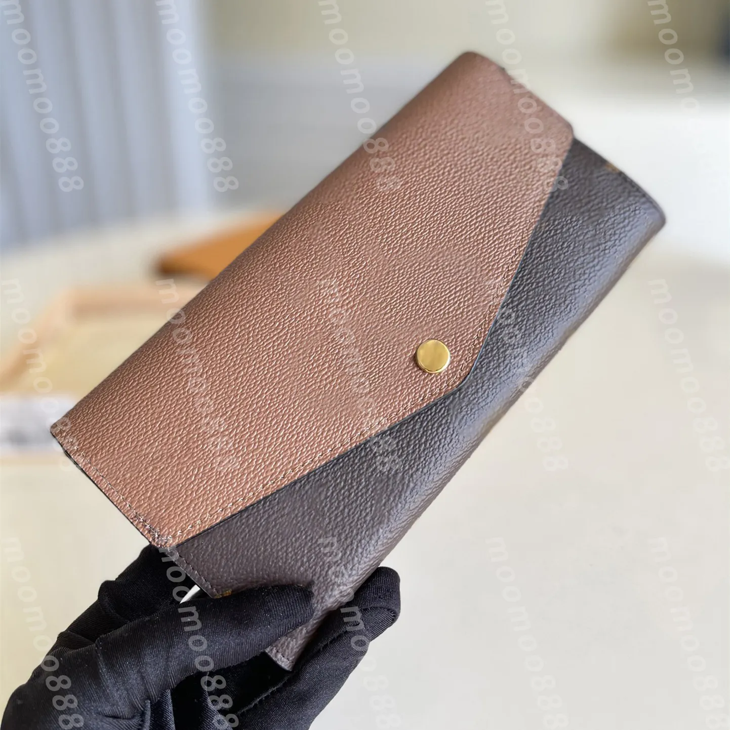 12A All-New Mirror Quality Designer Sarah Wallet Womens Canvas Card Holder Mens Coin Purse Classic Ladies Zipper Cartão de Crédito Carteiras Luxurys Casual Fashion Box Bag