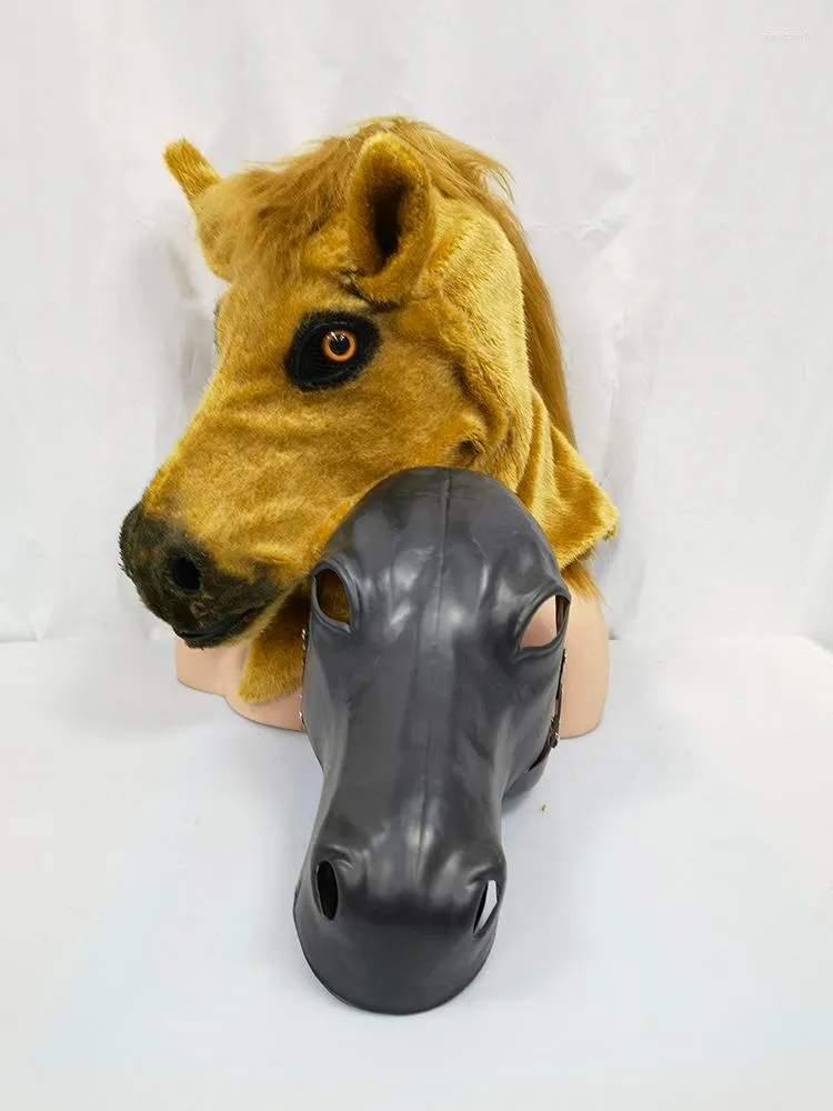 Masques de fête bricolage Animal bouche mobile masque vierge moule Base moule de cheval ensemble paquet faites votre propre Halloween