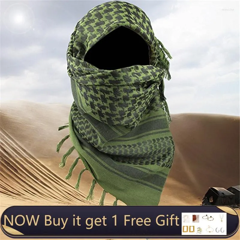 Shemagh / Keffiyeh Tactique Militaire - Taille 42x42 Pouces, Coton, Multifonction (homme/femme), Style Désert