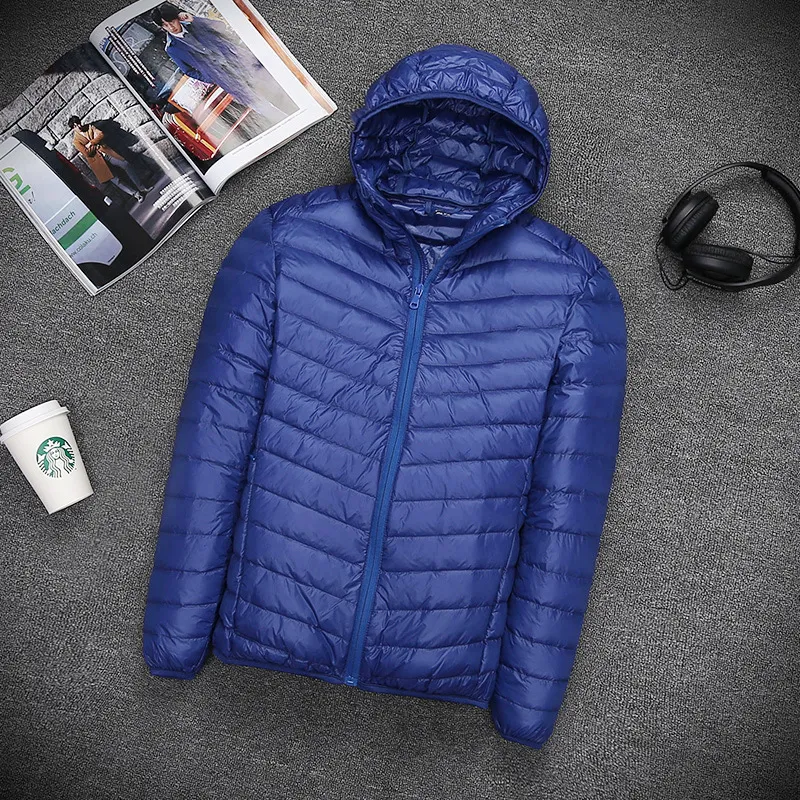 Parkas en duvet pour hommes Veste matelassée légère et résistante à l'eau Short Down Ultra-mince Sports européens et américains Hommes