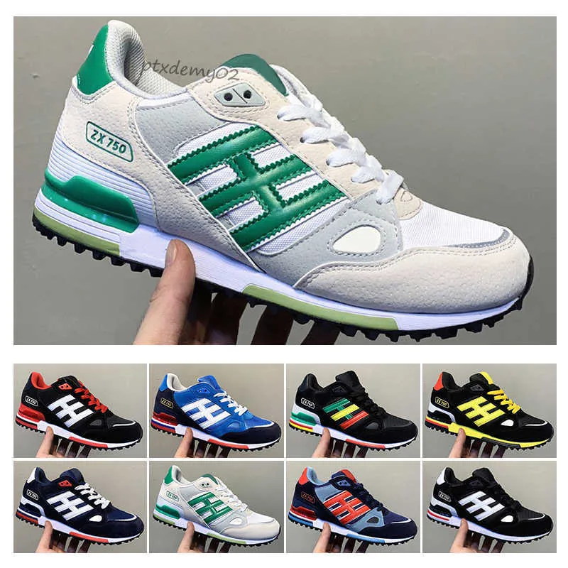 2022 Originals ZX750 Casual Shoes Fashion Suede Patchwork High Quality Athletic Wholesale ZX 750 andningsbara bekväma tränare PT02