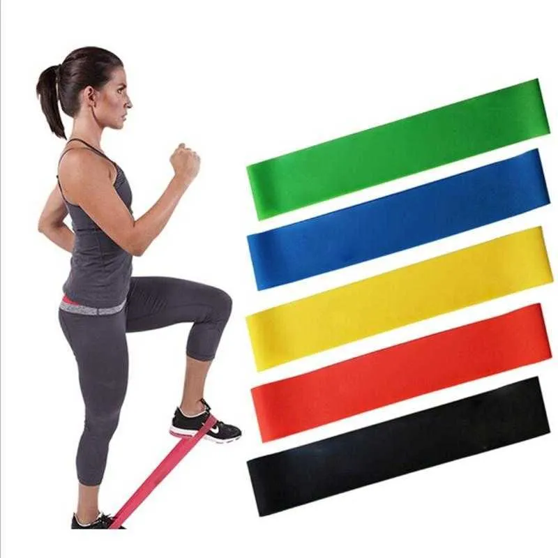 Yoga Resistance Bands 5st Set Fitness Workout Träning Band med olika styrka Pull Rope Body Shaping Training Latex Pedal Bands