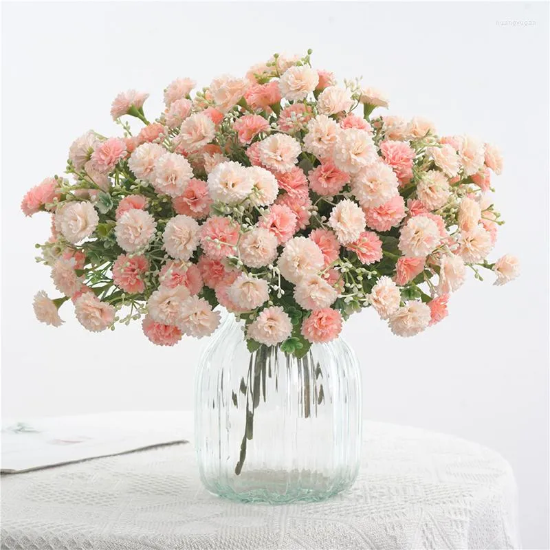 Decorative Flowers Artificial Fake Plants Bouquets Wedding Home Display Decoration Diy Craft Simulation Pink Silk