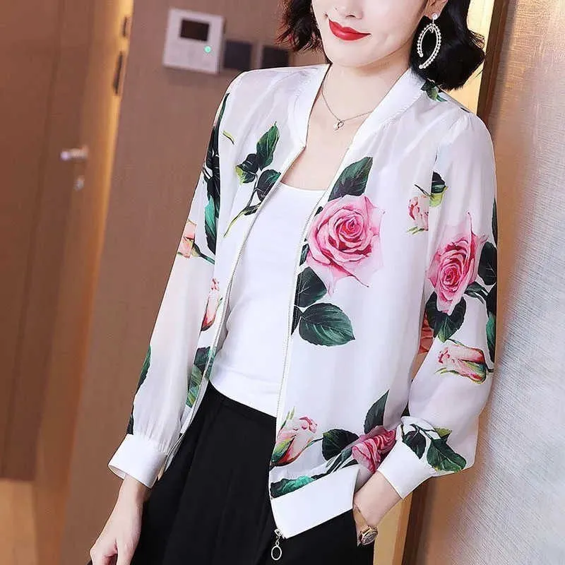 Women's Jackets Spring Thin Women's Jackets Summer Causal Sun Protection Shirts Print Tops Sunscreen Clothing Women Cardigan Jacket Ladies Coat T221008