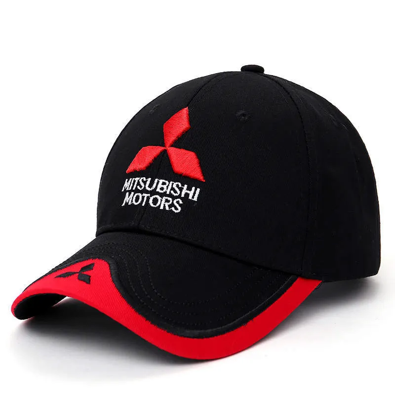 Yeni Moda 3D Mitsubishi Şapka Araba Logosu Moto GP Yarışı F1 Beyzbol Kapağı Ayarlanabilir Günlük Tructet Hat
