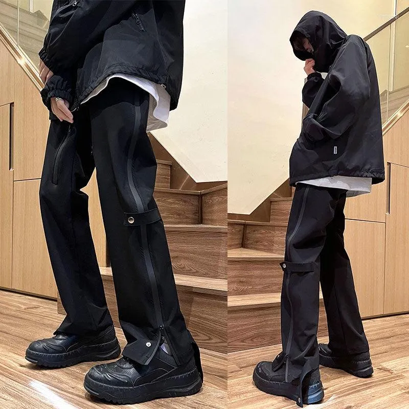 Calças masculinas 2022 Men's Loose Cargo Vintage Casual Hip Hop Moda Moda Sweats Black Color Dealty Strey Streys Plus Size M-5xl