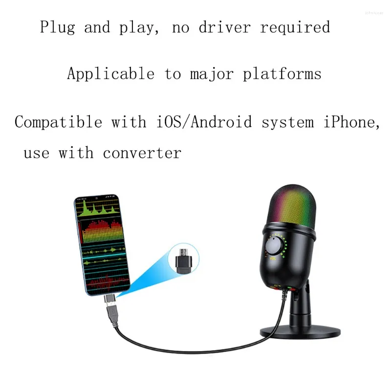 Микрофоны Ivinxy USB Gaming PC Микрофон Для Потоковой Передачи.