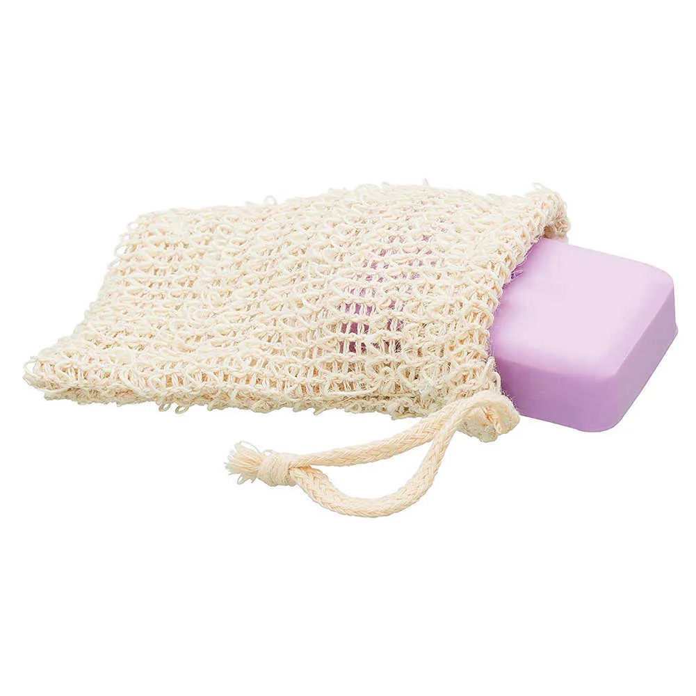 Naturale esfoliante Mesh Sapone Saver Scrubbers Sisal Saponi Saponette Sacchetti Portaborse Confortevole per bagno doccia Schiuma e asciugatura