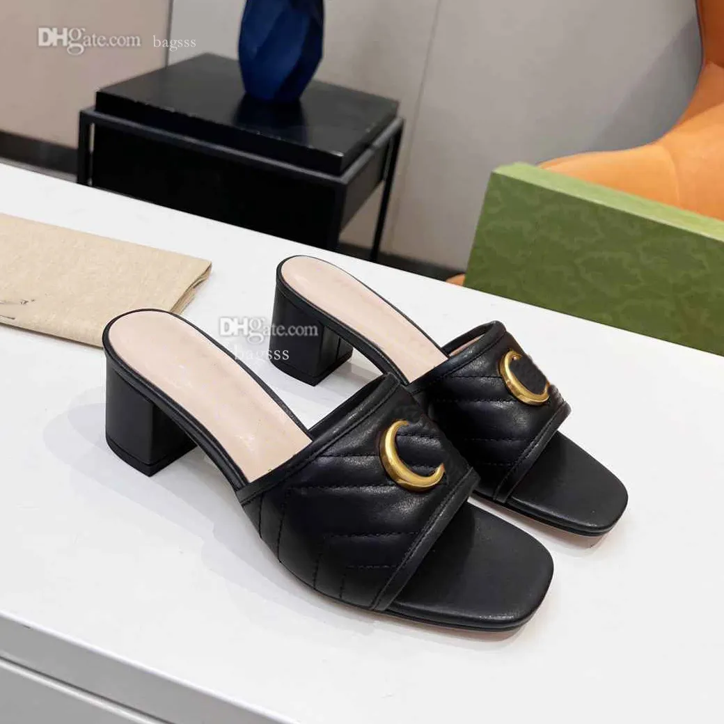 Sandalias de plataforma de diseñador clásico para mujer, zapatillas GGity deslizantes a la moda, chanclas de cuero de lujo con tacones sexis hdgfg