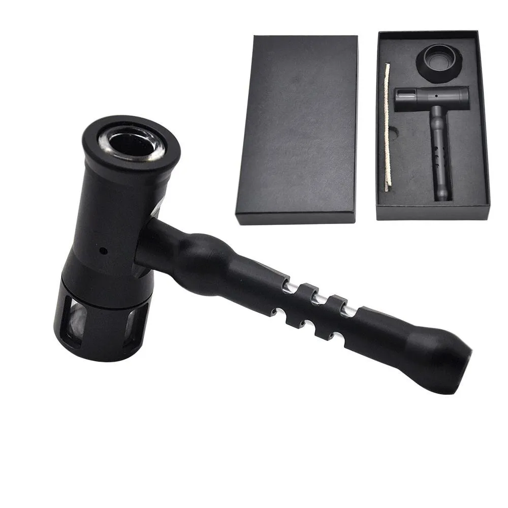 Premium uçak alüminyum duman nargile aksesuarı Cam Kase Ile 136 MM Metal Tütün Herb Borular Nargile Nargile Duman Su Borusu Aksesuarları