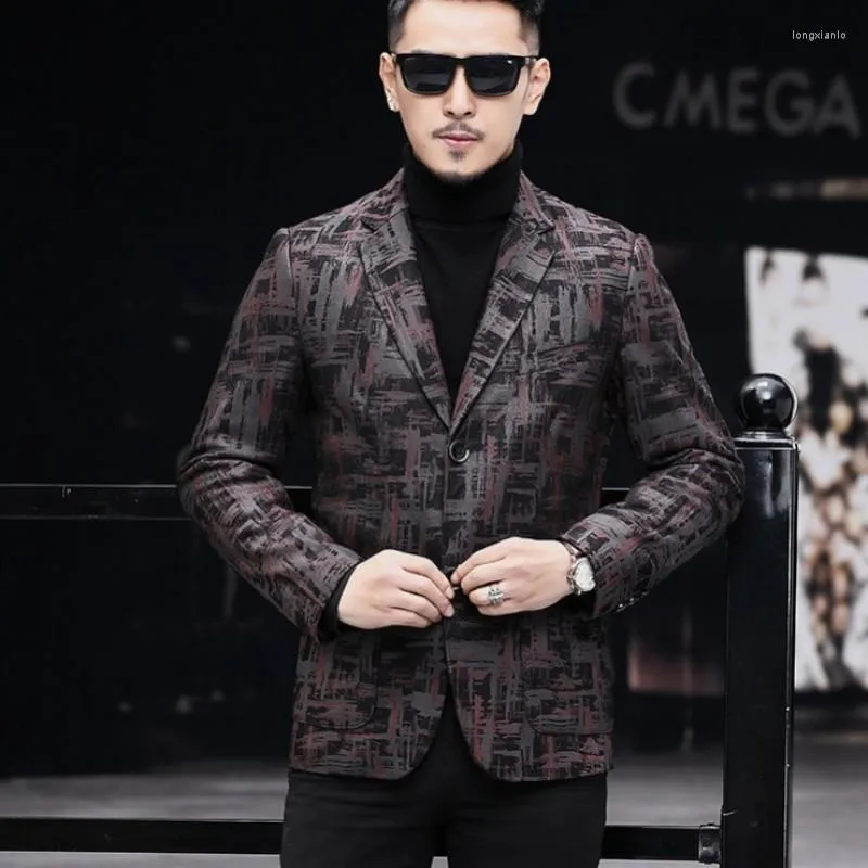 Мужские костюмы бренда настоящая кожаная куртка Men Fashion 2022 Office Office Syster Breedsed Blazer Blazer Casual Print Plus Plus Size 4xl