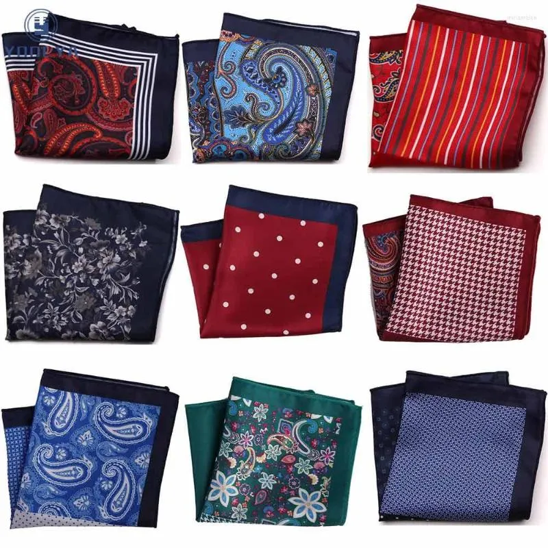 Laço lances de luxo Paisley Men Floral Pocket Square Hanky ​​Classic Wedding Party Party Lengingief Soft Silk Vintage Hankies