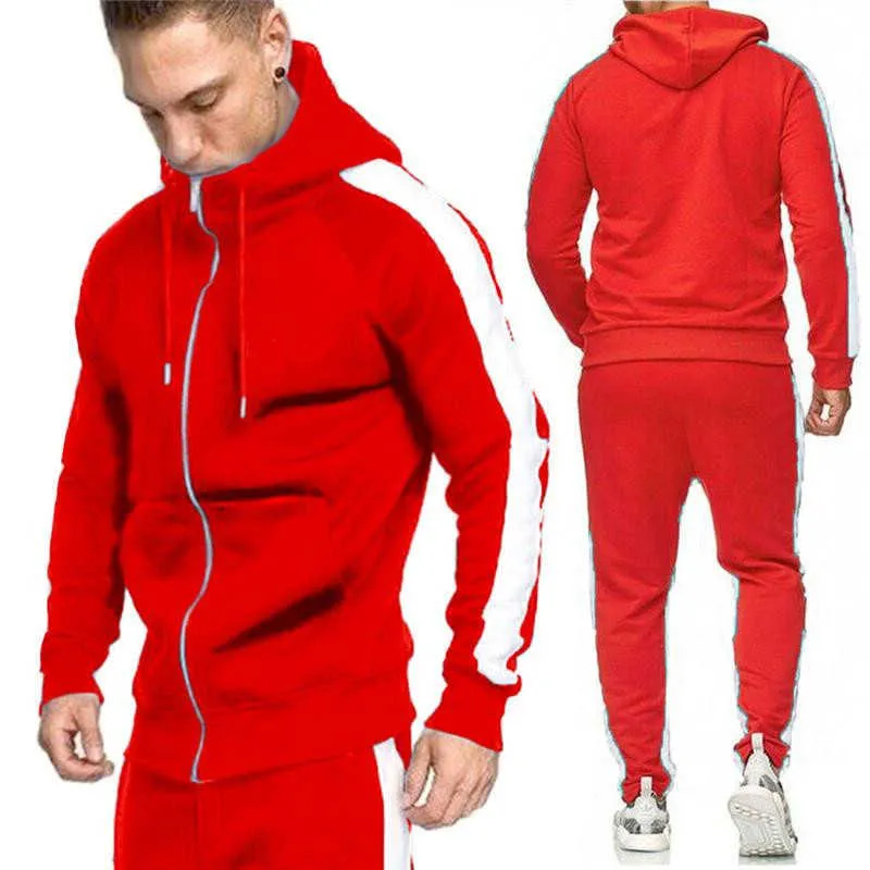 Survêtements pour hommes Automne Hiver Survêtement Streetwear Casual Set Hoodies Sportswear Pieces Zipper JacketPants Sports Suit G221010