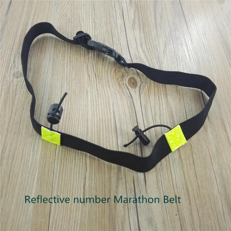 Belts Women Men Triathlon Race Elastic Reflective Number Canvas Belt