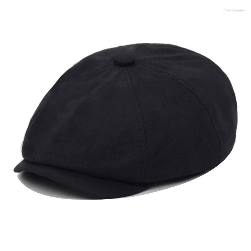 Berets Fashion Solid Women Beret Hat Men Spring Autumn Caps For Hats Visor Flat Peaked Cotton Sboy Male Visors Cap
