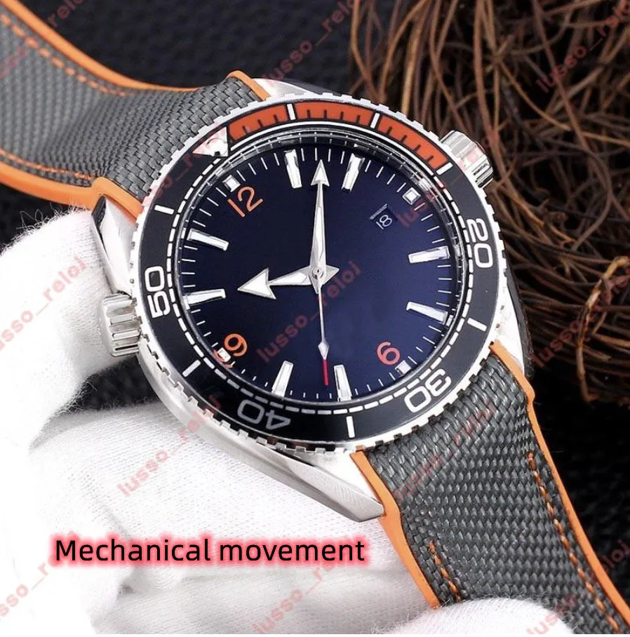 Omega para hombres Reloj deportivo de moda Esfera de mano grande Anillo de cer mica Correa de cuero Temporizaci n de coche de carreras Reloj mec nico