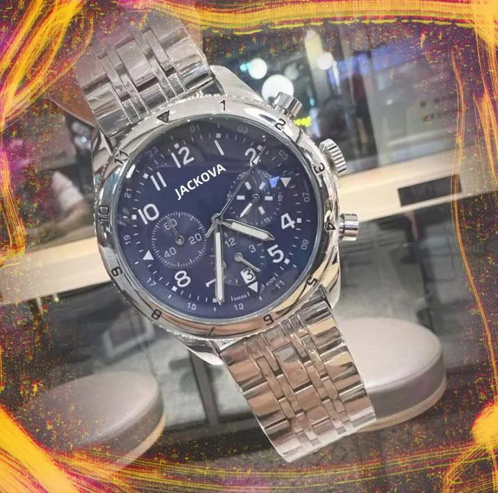 범죄 프리미엄 남성 완전한 기능적 시계 43mm 쿼츠 운동 남성 시간 시계 시계 고귀하고 우아한 잘 생긴 손목 시계 Orologio di lusso 선물