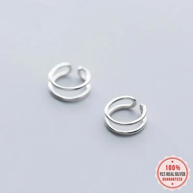 Dos Boucles D'oreilles LEKANI Minimaliste 925 En Argent Sterling Double-pont Oreille Manchette Clip Pour Les Femmes Sans Piercing Boucles D'oreilles Bijoux DA947