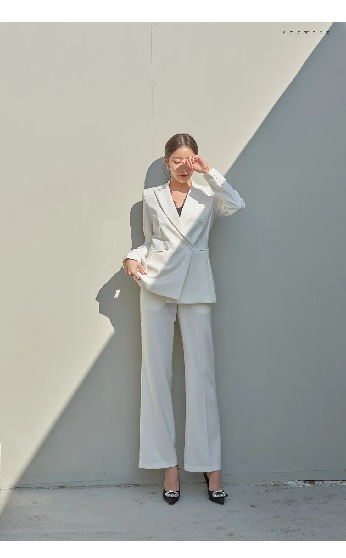 Tailleur Femme 2 Pièces élégant - Blazer Et Pantalon Slim Fit - Pour Bureau, Travail, Occasions Formelles