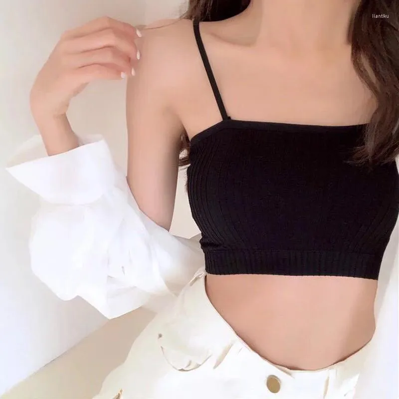 Yoga Outfit Mode Solide Couleur Tube Top Femmes Casual Confortable Sangle Débardeurs Poitrine Wrap Bandeau Sexy Crop Femme