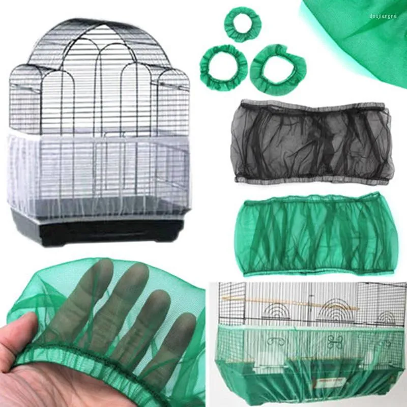 Andra f￥gelf￶rs￶rjningar Easy Cleaning Nylon Mesh Receptor Guard Parrot Cover Soft Airy Fabric Catcher Pet