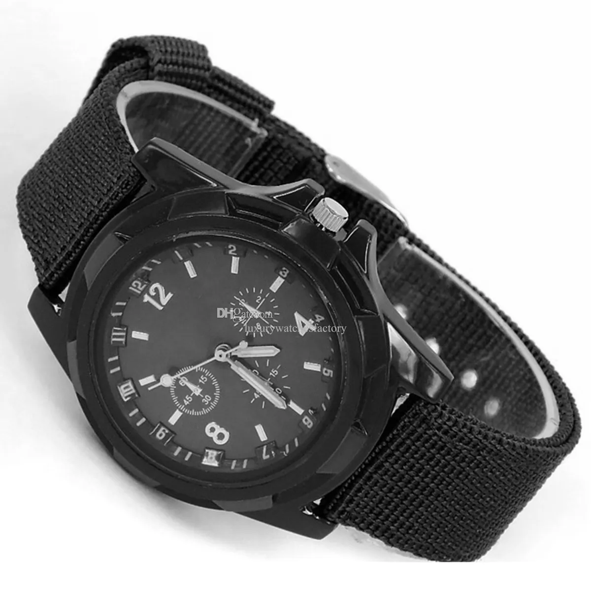 Klasyczne Dwaterproof Waterproof Men Kwarc zegarki Armia żołnierz wojskowy płótno pasek Analogatywny zegarek sportowy zegarek Montres de Luxe