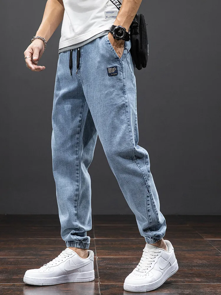 Pantaloni Jeans Larghi Jeans Con Polsini Uomo Pantaloni Da Jogger