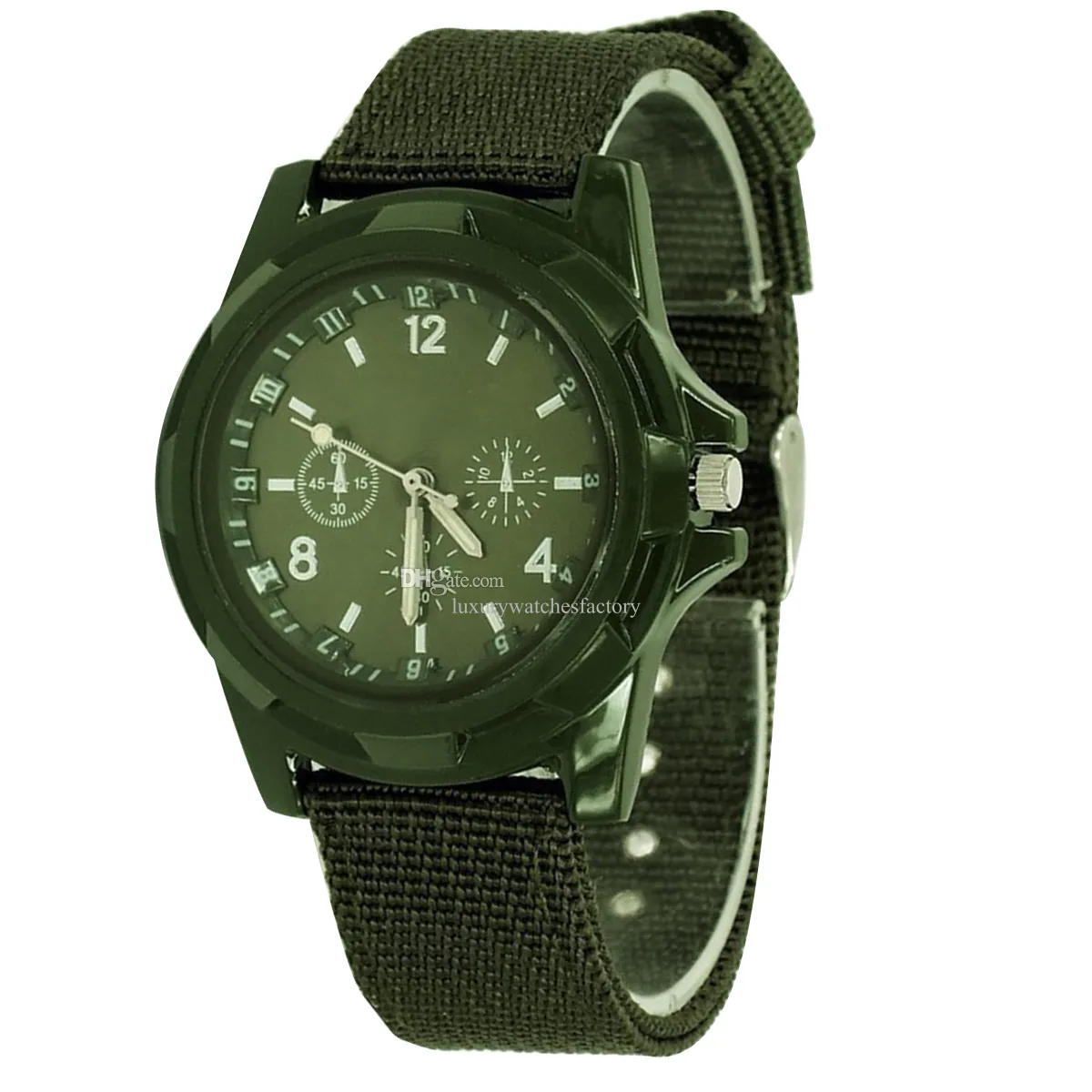 Klasyczny Dwaterproof Waterproof Watch Watch Army żołnierz wojskowy płótno pasek Analogowe zegarki sportowe zegarki na rękę