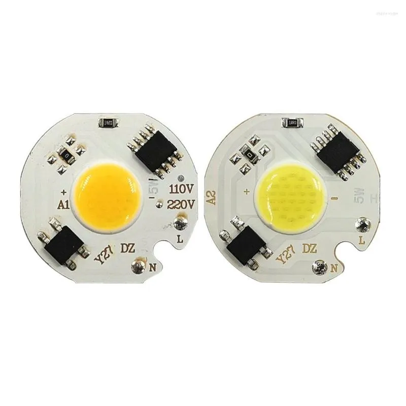 5 pièces 220V COB puce LED 5W 10W lumière ronde pour projecteurs Downlight Tacklights lampe d'inondation blanc froid chaud ampoule sans conducteur