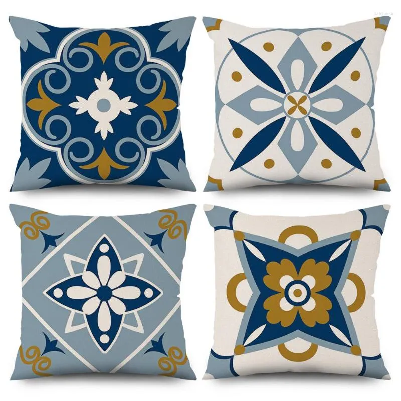 Kussensloop Noordse stijl kussenomslag geel blauw geometrisch kantoor bank gooi buiten autokussens kussensloop home decor