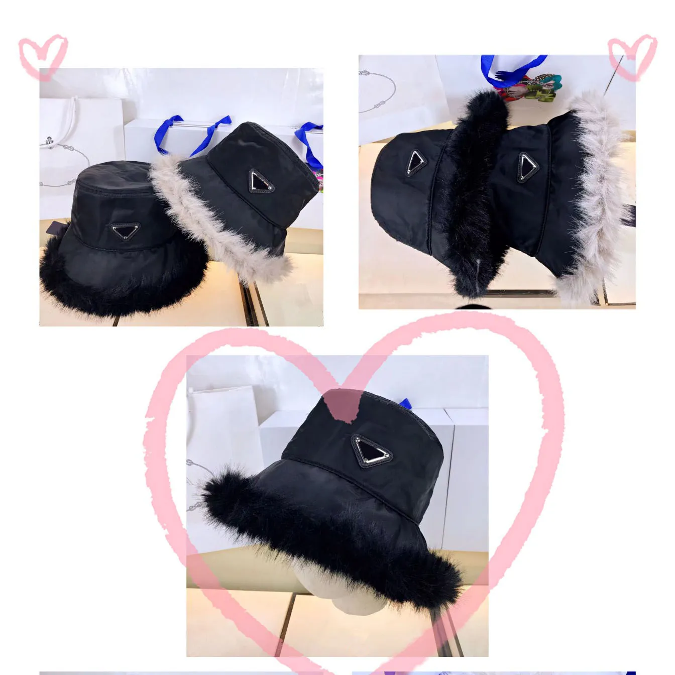 Mink Hair Designer Fashion Bucket Hap dla mężczyzny kobiety zima Keep Girl Friend Prezent Black Hats Luksusowa czapka na zewnątrz unisex czapki 224360019