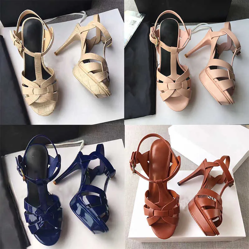 TBT Designer Sandals Small Fragrance Pure Gold Luxury Designer Sandals Platform T-strap High Heels Sandal Lady Shoes Party Shoes 10cm With Box US4-11 NO23