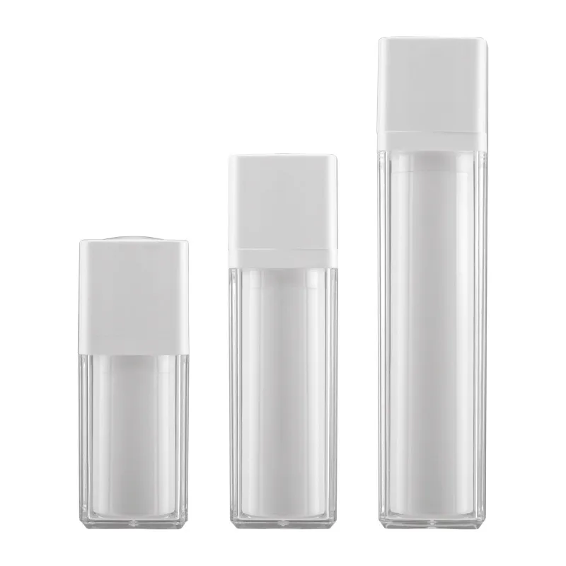 15 ml 30 ml 50 ml vierkante pers isoleren roterende vacuümfles hydraterende emulsie cosmetica isolerende crème verpakking flessen